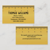 Gele liniaal voor tapijtzaken visitekaartje (Voorkant / Achterkant)