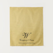 Gele linnen bedrijf tafel runner banner script wandkleed (Voorkant)