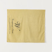 Gele linnen bedrijf tafel runner banner script wandkleed (Voorkant (horizontaal))