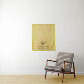 Gele linnen bedrijf tafel runner banner script wandkleed (In situ)