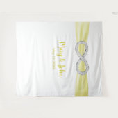 Gele Lint Diamant Oneindig Trouw Achterwand Wandkleed (Voorkant (horizontaal))