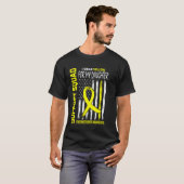Gele lint Endometriose bewustzijn Dochter Sup T-shirt (Voorkant volledig)