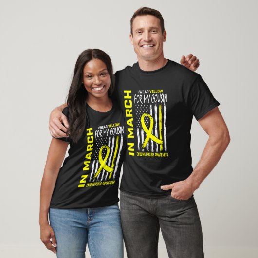 Gele Lint Endometriose Bewustzijnsneef Ameri T-shirt (Unisex)