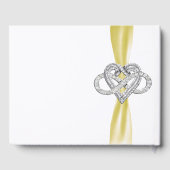 Gele lint Infinity Heart Wedding Guestbook Gastenboek (Achterkant)