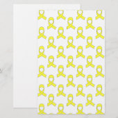 Gele lint patroon briefpapier (Voorkant / Achterkant)