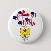 Gele lint ronde button 5,7 cm (Voorkant)