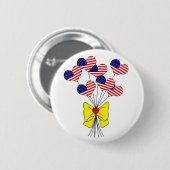 Gele lint ronde button 5,7 cm (Voorkant /achterkant)