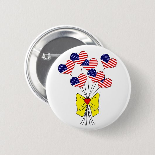 Gele lint ronde button 5,7 cm (Voorkant /achterkant)