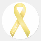 Gele lint ronde sticker (Voorkant)