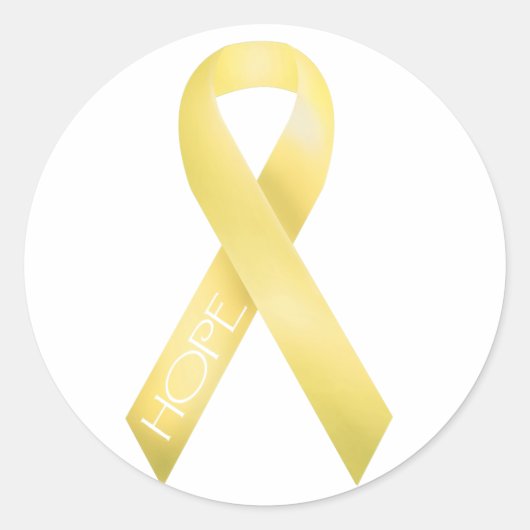 Gele lint ronde sticker (Voorkant)