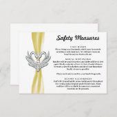 Gele lint zilveren zwanen veiligheidsmaatregelen informatiekaartje (Voorkant / Achterkant)