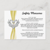 Gele lint zilveren zwanen veiligheidsmaatregelen informatiekaartje (Voorkant)