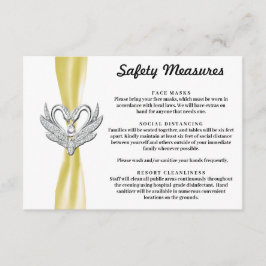 Gele Lint Zilveren Zwannen Veiligheidsmaatregelen Informatiekaartje