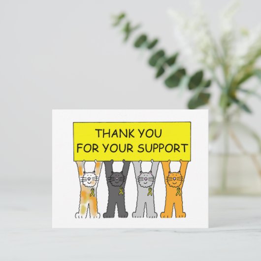 Gele linten Dank u voor uw steun Briefkaart (Staand voorkant)