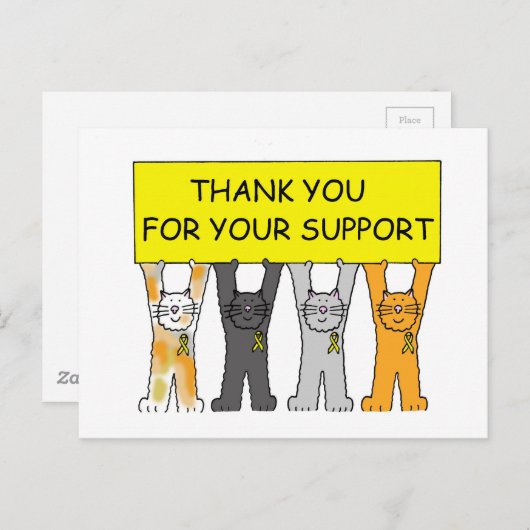 Gele linten Dank u voor uw steun Briefkaart (Voorkant / Achterkant)
