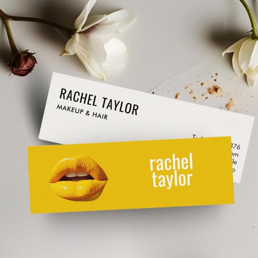 Gele lippen Modern Professional Mini Visitekaartje