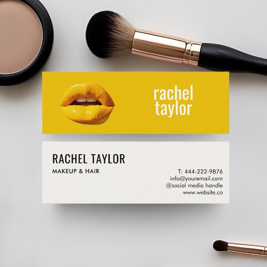 Gele lippen Modern Professional Mini Visitekaartje