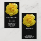 Gele lisianthus - zwart visitekaartje (Voorkant / Achterkant)