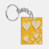 Gele  lithografie #2 Digitale kunst Sleutelhanger (Voorkant Links)