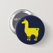 Gele Llama-Button Ronde Button 5,7 Cm (Voorkant /achterkant)