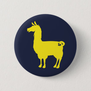 Gele Llama-Button Ronde Button 5,7 Cm