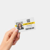 Gele logo barcode fototemplate voor werknemers badge (Handheld)