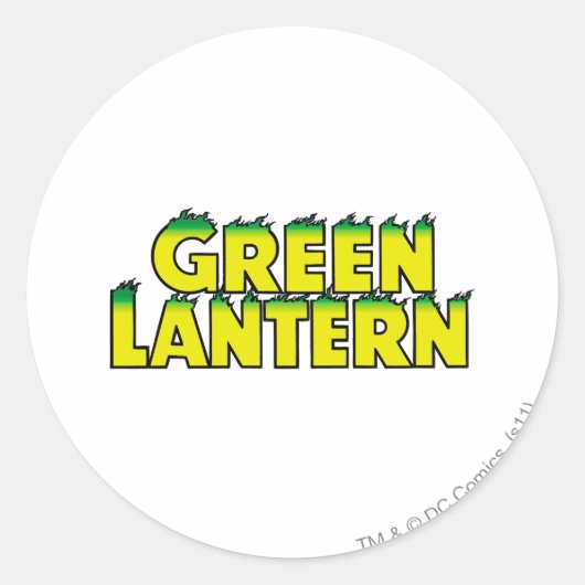 Gele Logo flames Ronde Sticker (Voorkant)