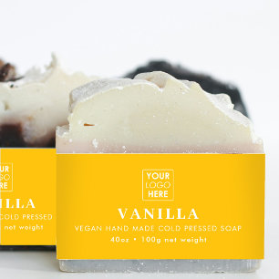 Gele Logo Soap Belly Band Productlabel Wrap Uitnodigingen Wikkel