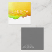 Gele logo waterverf moderne creatieve industrie vierkante visitekaartje (Voorkant / Achterkant)