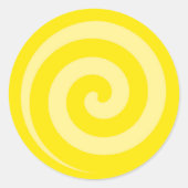 Gele Lollipop Swirl Circle Stickers (Voorkant)