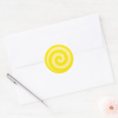 Gele Lollipop Swirl Circle Stickers (Envelop)