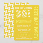 Gele look die 30-jarige uitnodigingen draait (Voorkant / Achterkant)