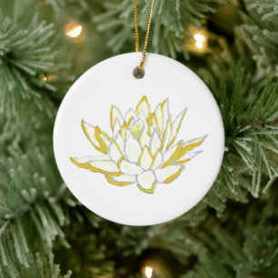 Gele lotus bloem home decor hangende hanger keramisch ornament