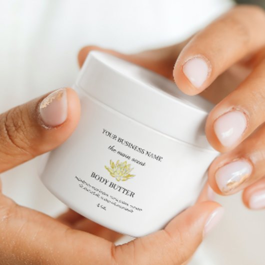 Gele lotus body boter cosmetica sticker label
