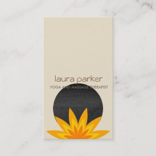 Gele Lotus Flower Logo Yoga Healing Health Visitekaartje