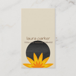 Gele Lotus Flower Logo Yoga Healing Health Visitekaartje