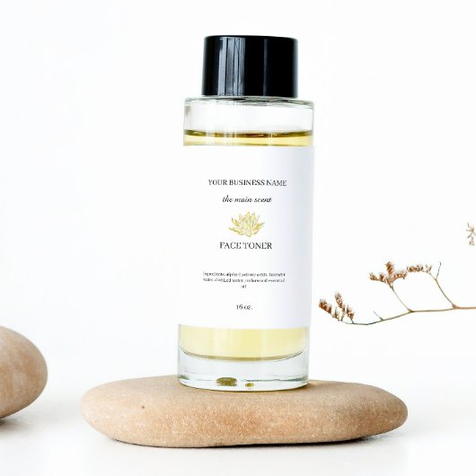 Gele lotus gezicht toner cosmetica verpakking labe rechthoekige sticker