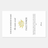 Gele lotus gezicht toner cosmetica verpakking labe rechthoekige sticker (Voorkant)