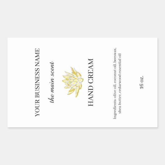 Gele lotus handcrème huidverzorging sticker (Voorkant)