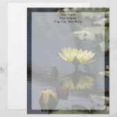 Gele Lotus Waterlelie Bloem Briefhoofd Ontwerp (Voorkant / Achterkant)