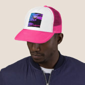 Gele Lotus Waterlelie Hoed Trucker Pet (In situ)