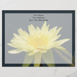 Gele Lotus Waterlily Flower Briefhoofd Sjabloon
