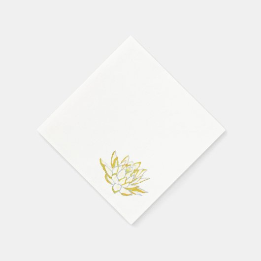 Gele lotus waterverf papieren servetten (Hoek)