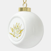 Gele lotusbloem botanische vakantie accenten keramische bal ornament (Rechts)