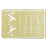 Gele Lovebird Floral sparen de Datum Magnet Magneet (Horizontaal)