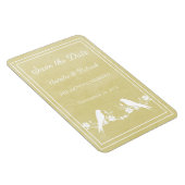 Gele Lovebird Floral sparen de Datum Magnet Magneet (Rechterzijde)