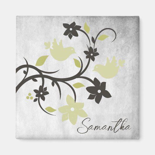 Gele Lovevogels, gepersonaliseerd magneet (Voorkant)