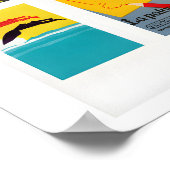Gele luciferdoosjes Labels Rasterprint, Vintage Poster (Hoek)