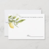 Gele luiers en bladeren Weddenschap of recept Kaart (Voorkant)