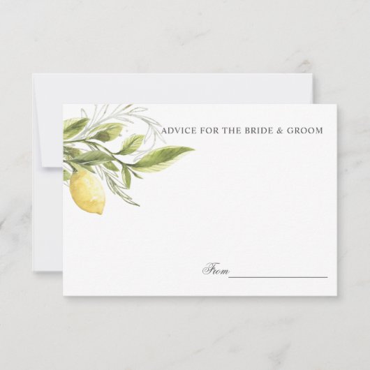 Gele luiers en bladeren Weddenschap of recept Kaart (Voorkant)